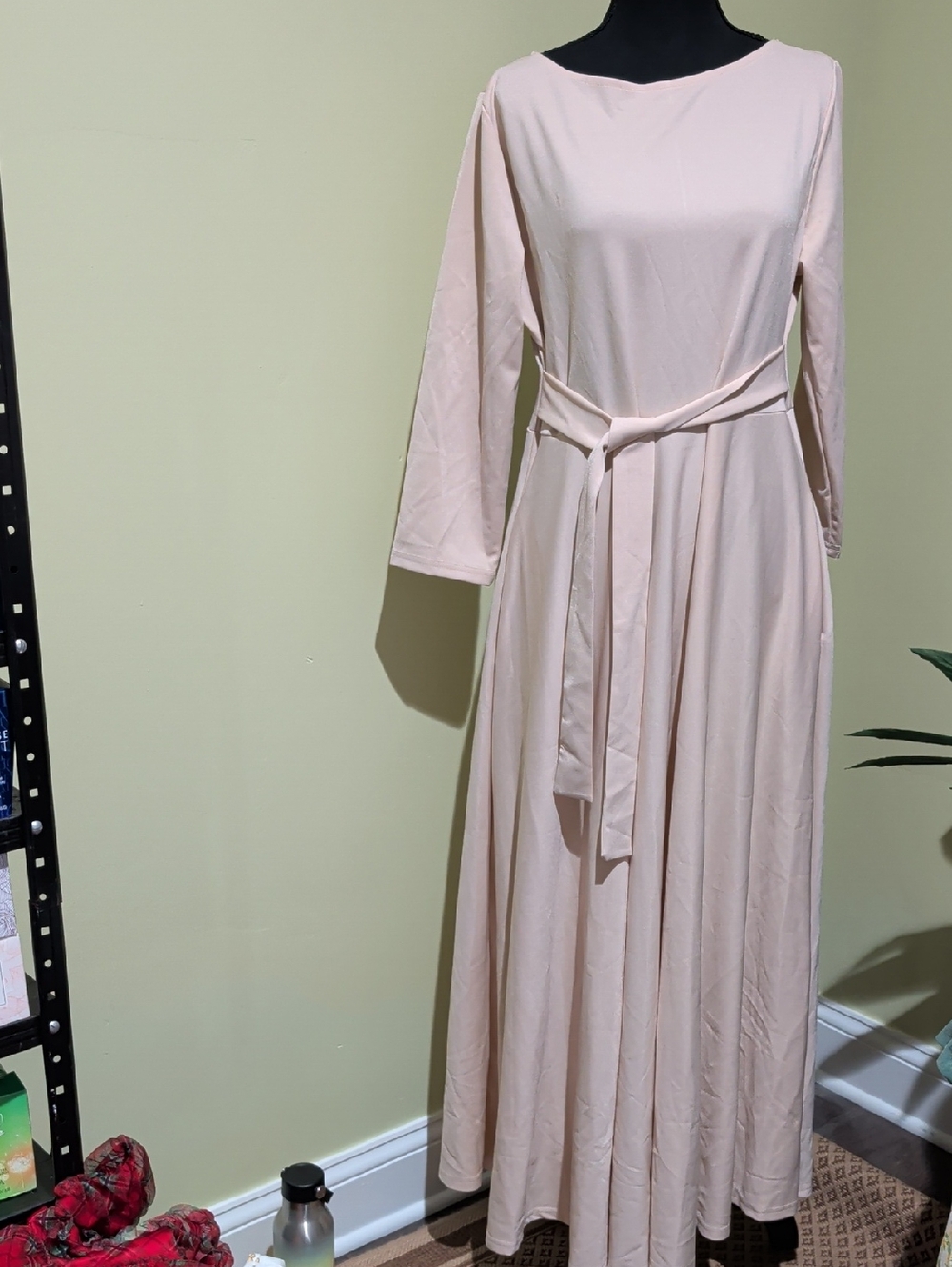 Women’s Long Sleeve Maxi Dress - Soft Blush